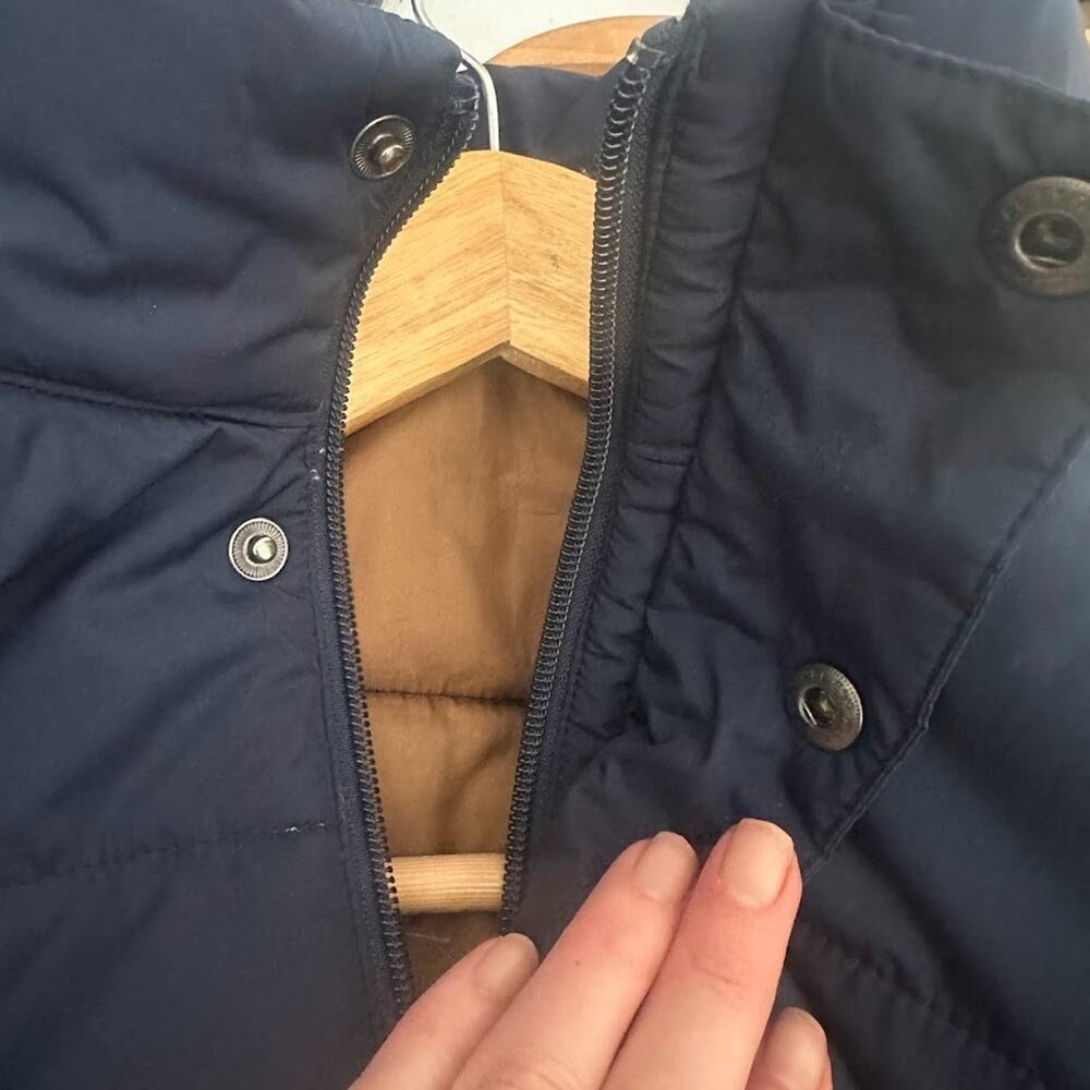 Lands End Mens XL Navy Blue Puffer Jacket Coat Full Zip Lightweight Insulated - Picture 10 of 11